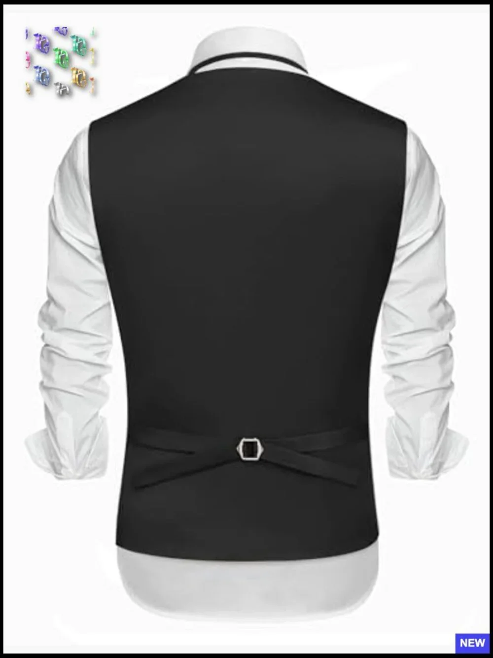 Slim Fit Notch Lapel Waistcoat Formal Casual Vest Adjustable Back Strap